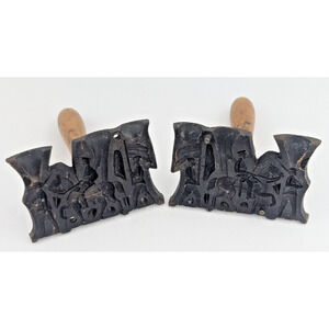 Vintage Lead Soldiers Horse Flag Figure Metal Mold Make A Toy Co New York